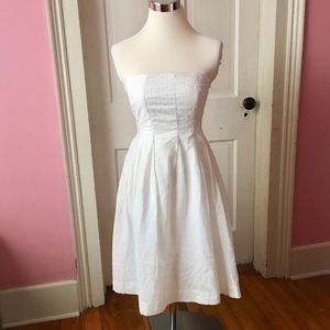 J crew strapless fit and flare Swiss dot dress